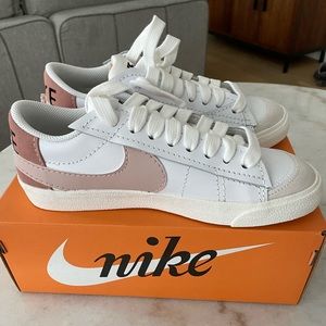 Brand new in box Nike Blazer Low ‘77 Jumbo in pink.